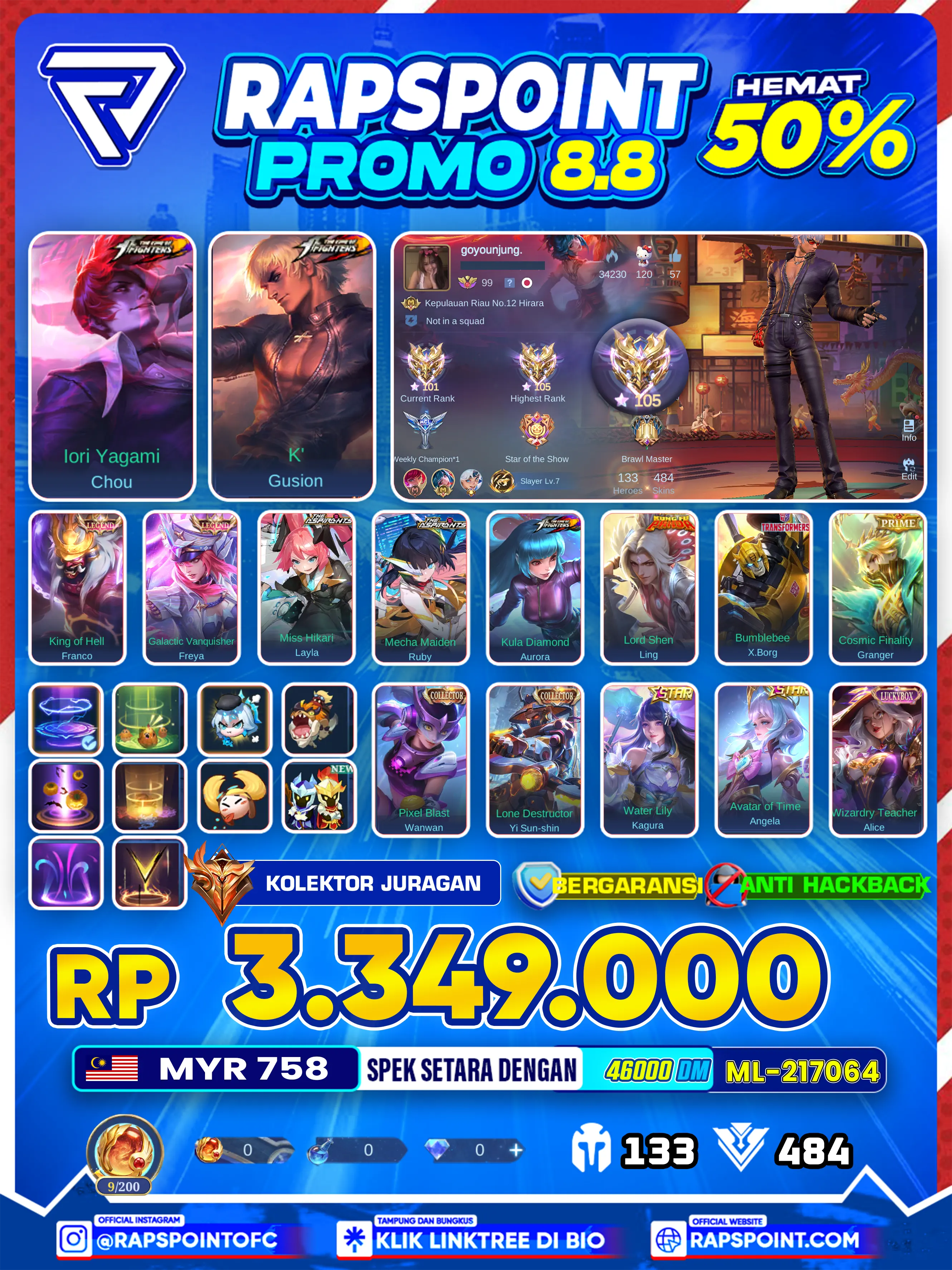 Beli Akun GUSION KOF